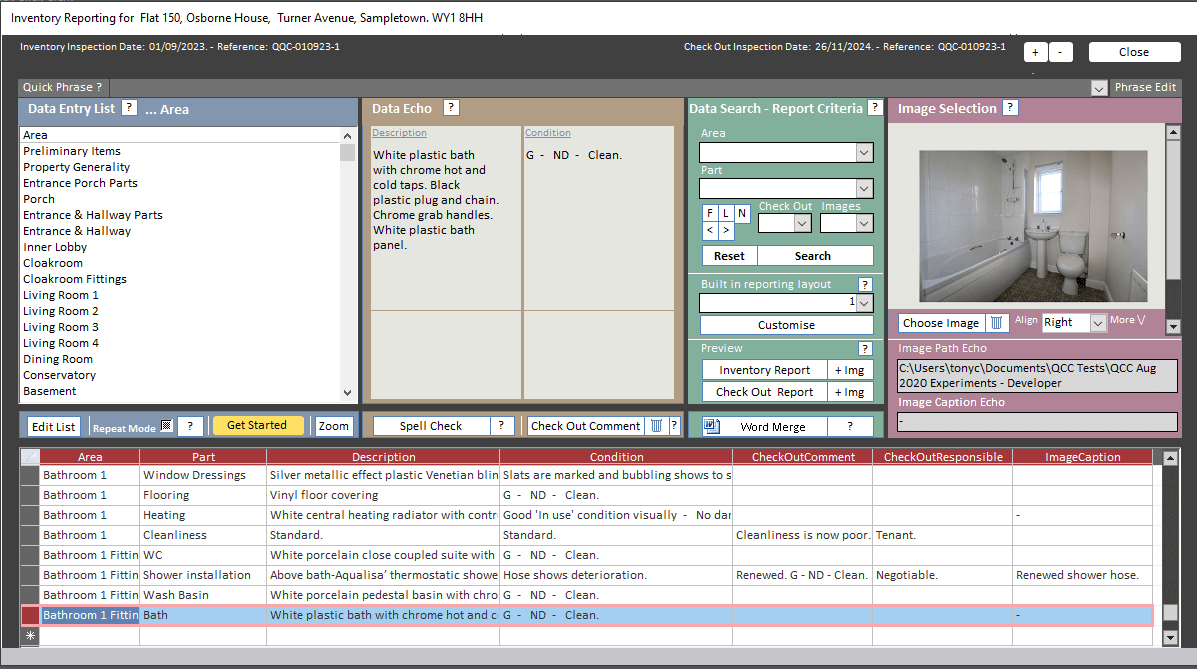 Residential rental property inventory report compiler